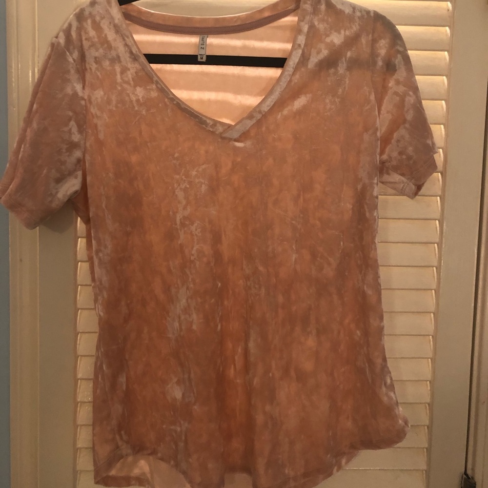 Pink velvet top